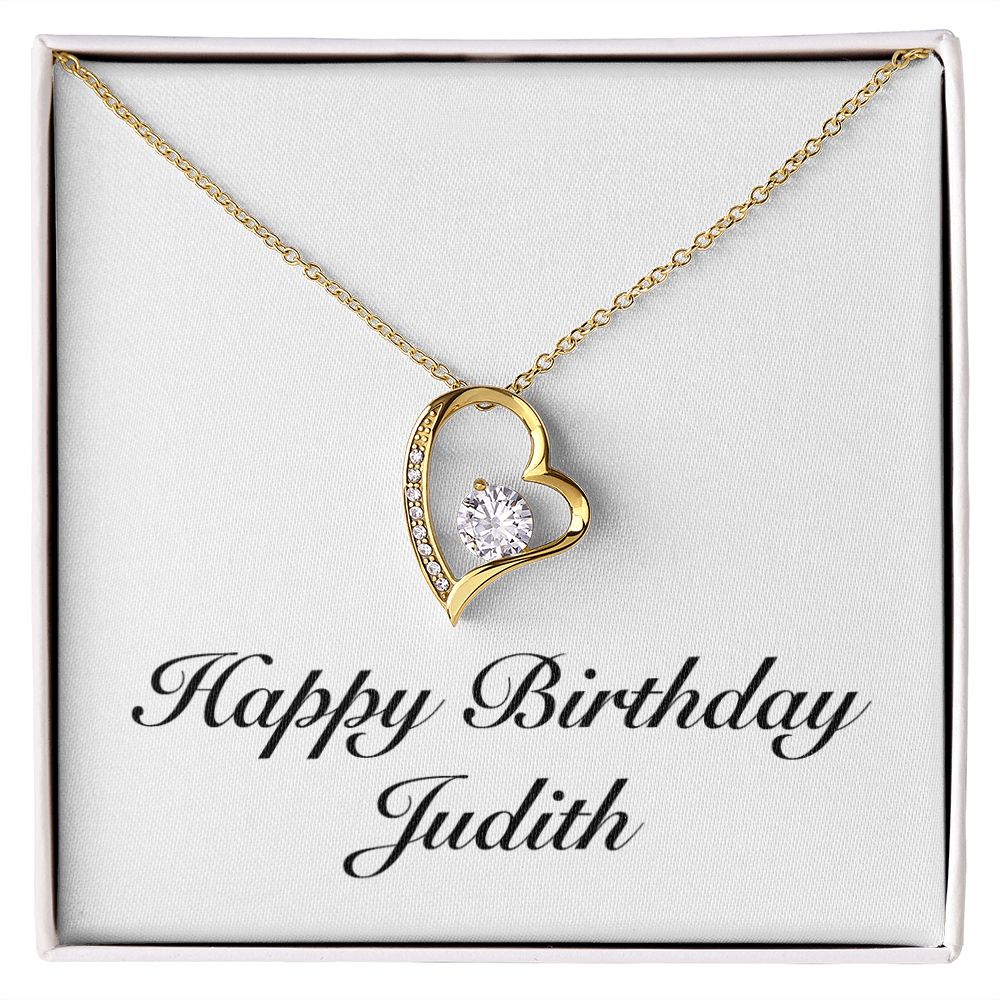 Happy Birthday Judith - 18k Yellow Gold Finish Forever Love Necklace