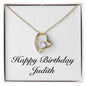 Happy Birthday Judith - 18k Yellow Gold Finish Forever Love Necklace