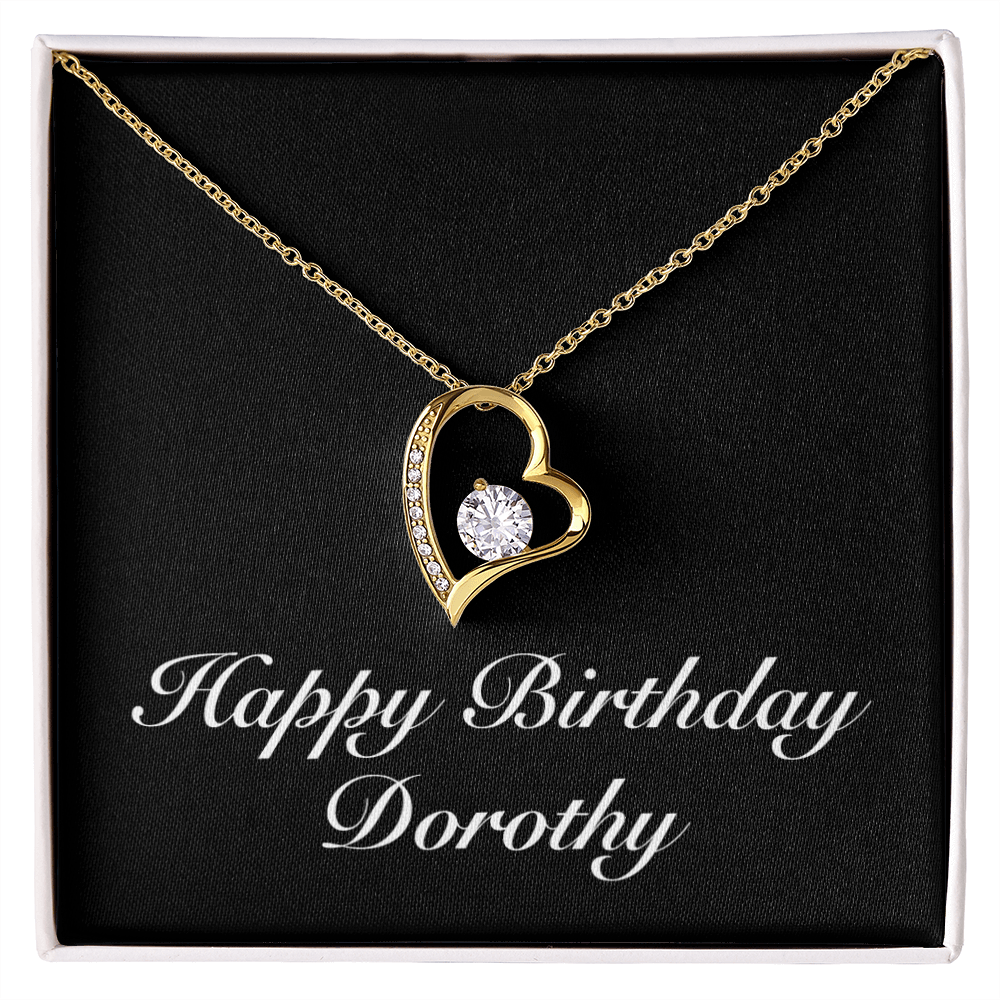 Happy Birthday Dorothy v2 - 18k Yellow Gold Finish Forever Love Necklace