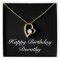 Happy Birthday Dorothy v2 - 18k Yellow Gold Finish Forever Love Necklace