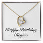 Happy Birthday Regina - 18k Yellow Gold Finish Forever Love Necklace
