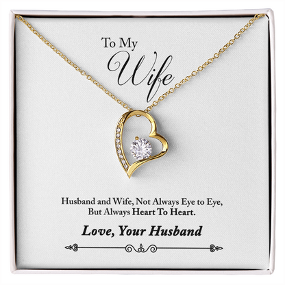 009 To My Wife - 18k Yellow Gold Finish Forever Love Necklace