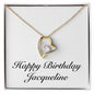 Happy Birthday Jacqueline - 18k Yellow Gold Finish Forever Love Necklace