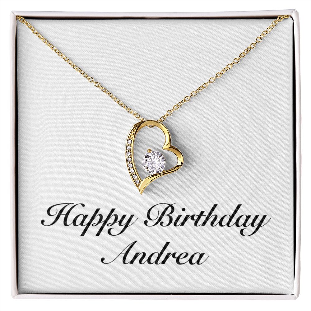 Happy Birthday Andrea - 18k Yellow Gold Finish Forever Love Necklace
