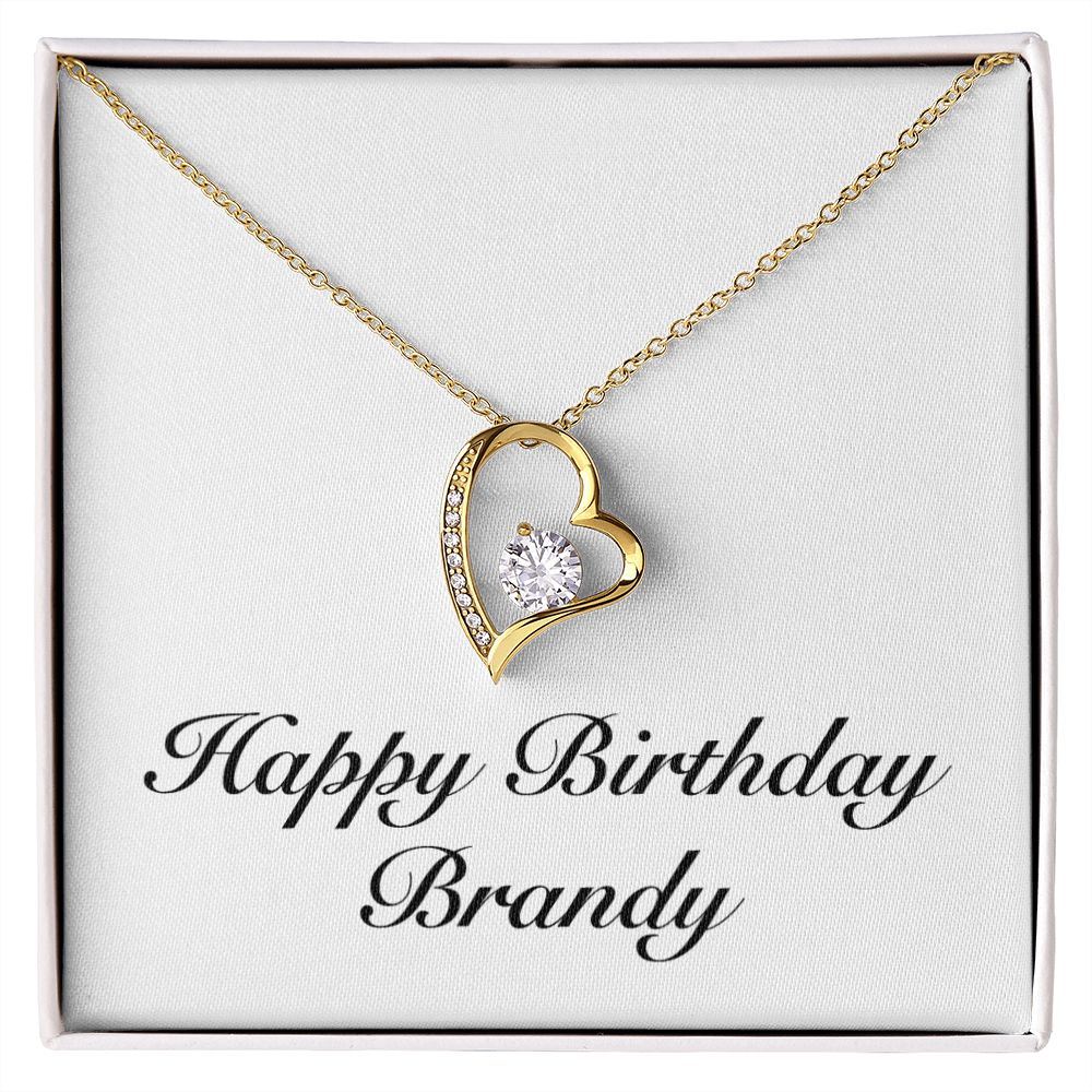 Happy Birthday Brandy - 18k Yellow Gold Finish Forever Love Necklace