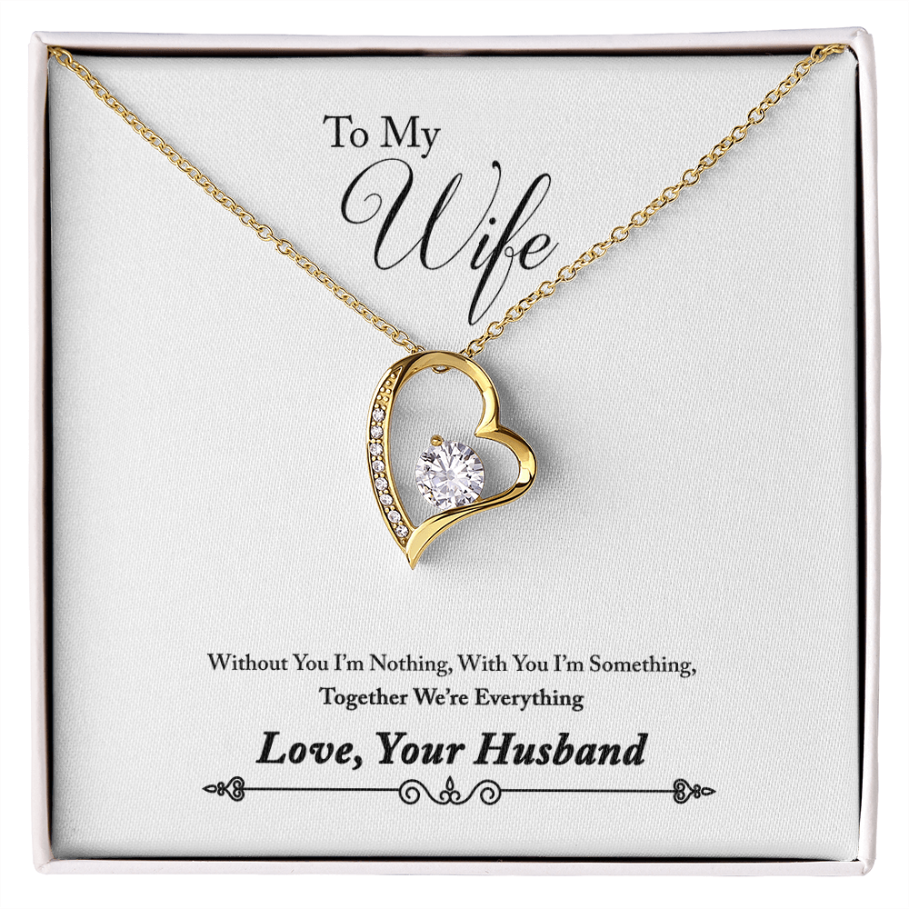 007 To My Wife - 18k Yellow Gold Finish Forever Love Necklace