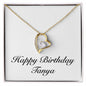 Happy Birthday Tanya - 18k Yellow Gold Finish Forever Love Necklace