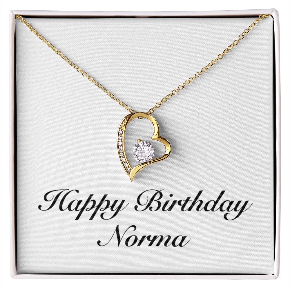 Happy Birthday Norma - 18k Yellow Gold Finish Forever Love Necklace