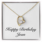 Happy Birthday Jean - 18k Yellow Gold Finish Forever Love Necklace
