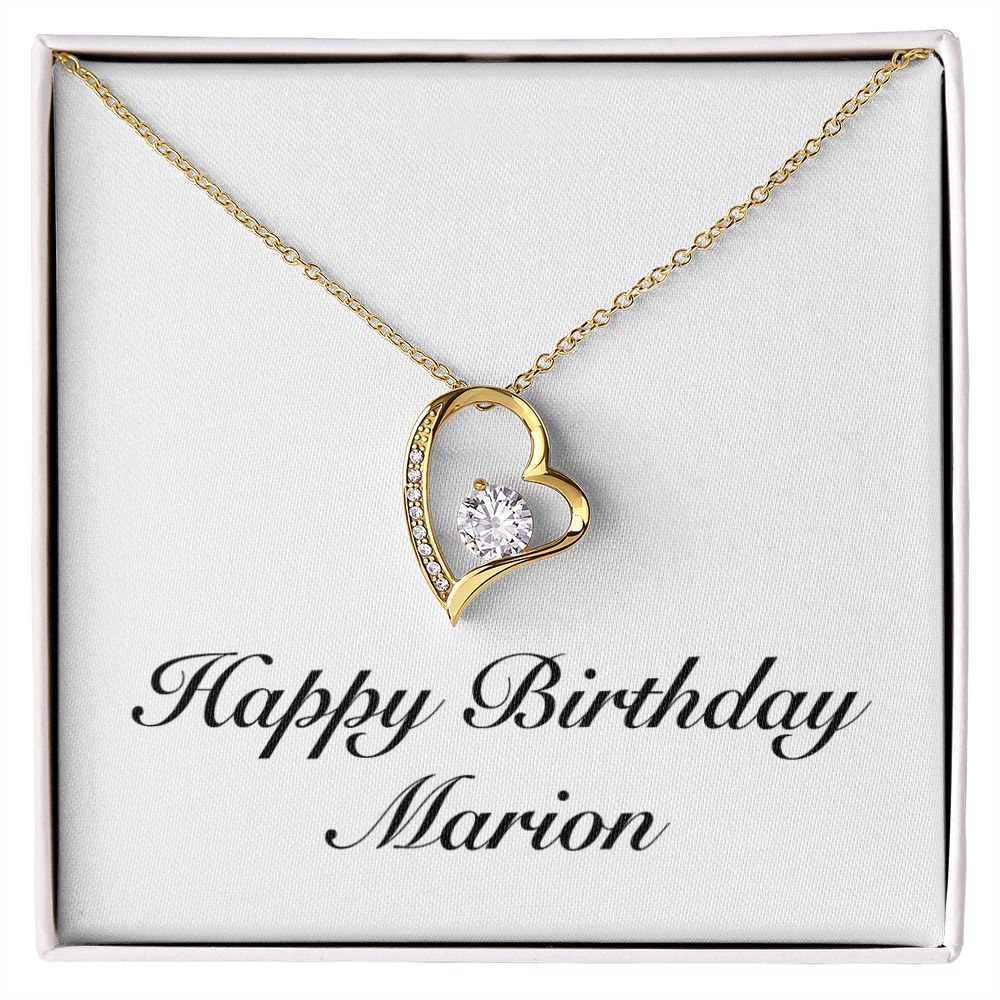Happy Birthday Marion - 18k Yellow Gold Finish Forever Love Necklace