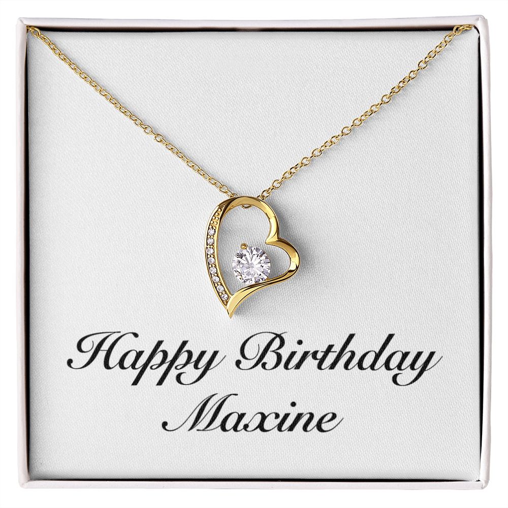 Happy Birthday Maxine - 18k Yellow Gold Finish Forever Love Necklace