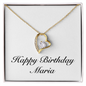 Happy Birthday Maria - 18k Yellow Gold Finish Forever Love Necklace