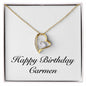 Happy Birthday Carmen - 18k Yellow Gold Finish Forever Love Necklace