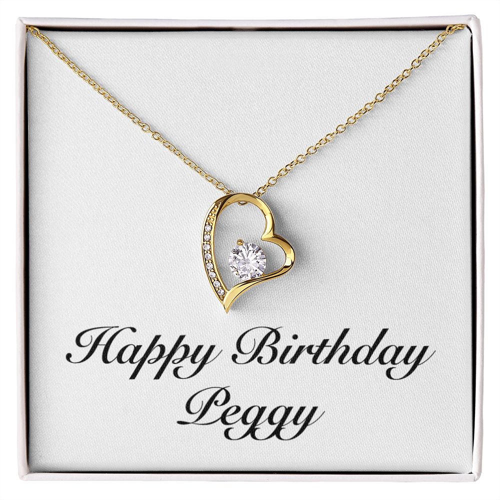 Happy Birthday Peggy - 18k Yellow Gold Finish Forever Love Necklace