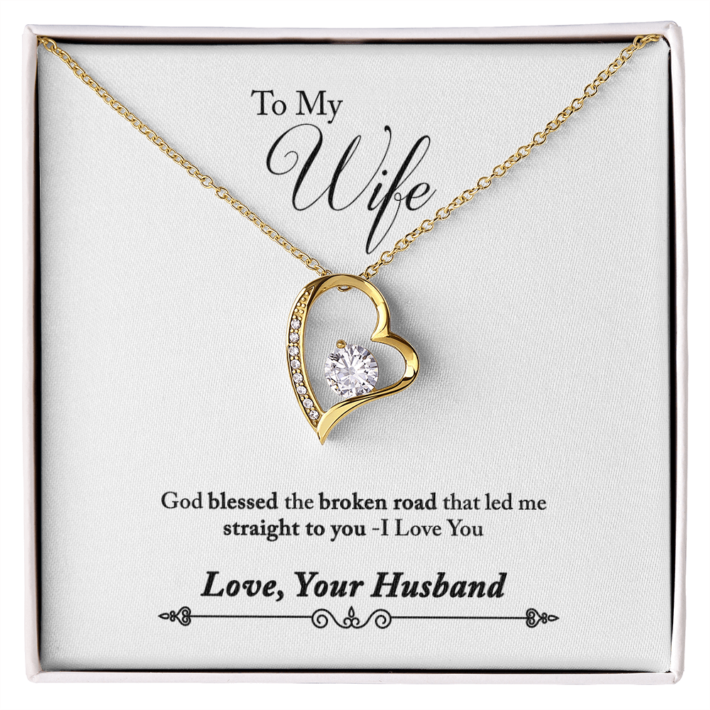006 To My Wife - 18k Yellow Gold Finish Forever Love Necklace