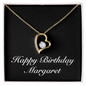 Happy Birthday Margaret v2 - 18k Yellow Gold Finish Forever Love Necklace