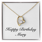 Happy Birthday Mary - 18k Yellow Gold Finish Forever Love Necklace