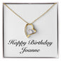 Happy Birthday Joanne - 18k Yellow Gold Finish Forever Love Necklace