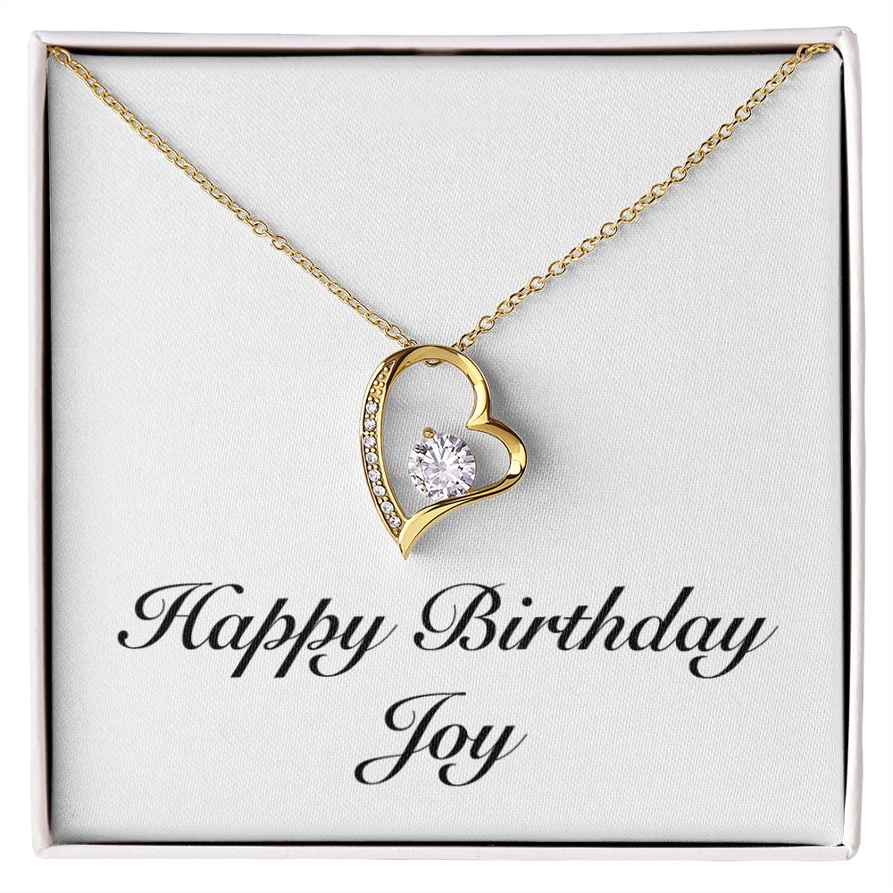 Happy Birthday Joy - 18k Yellow Gold Finish Forever Love Necklace