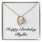 Happy Birthday Phyllis - 18k Yellow Gold Finish Forever Love Necklace