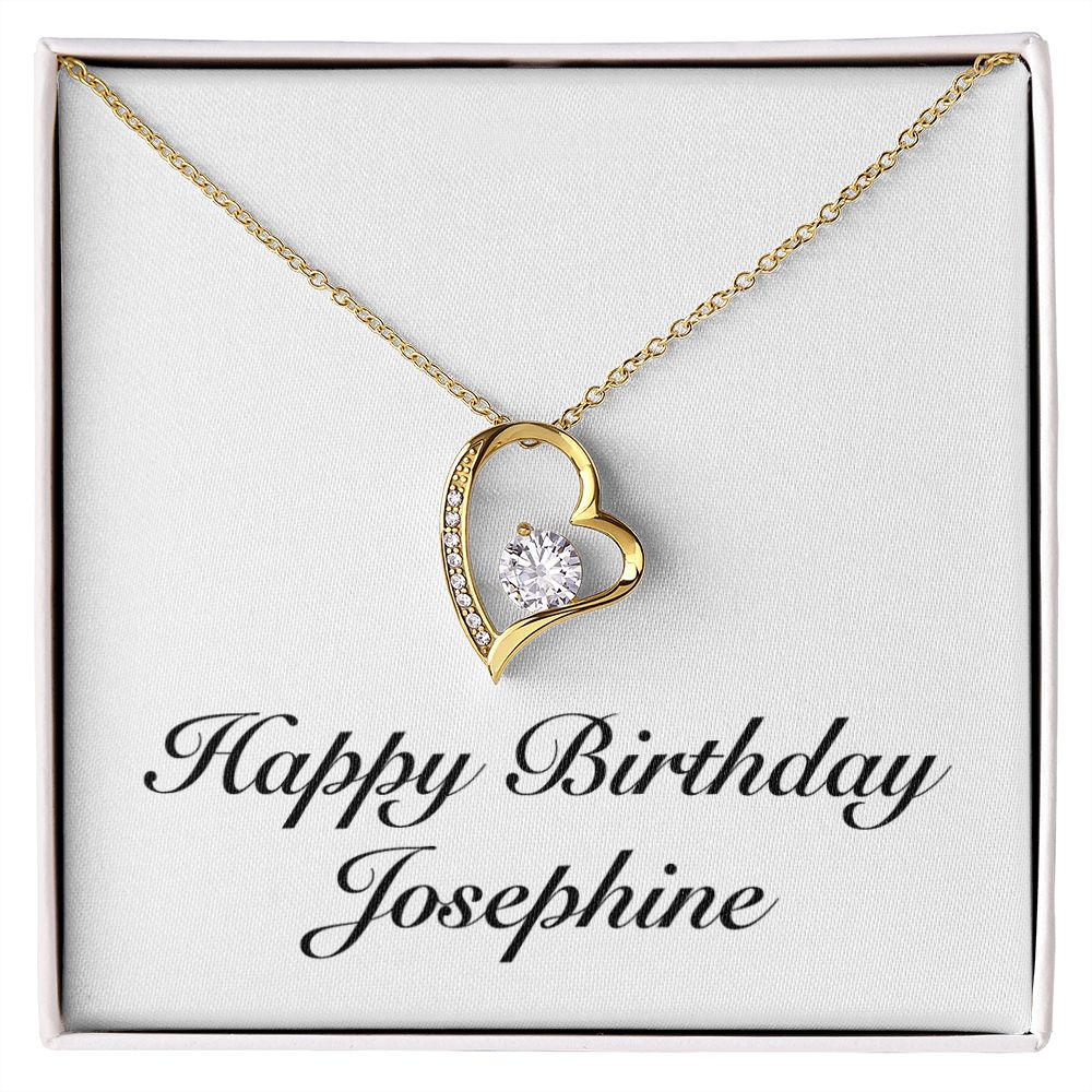 Happy Birthday Josephine - 18k Yellow Gold Finish Forever Love Necklace