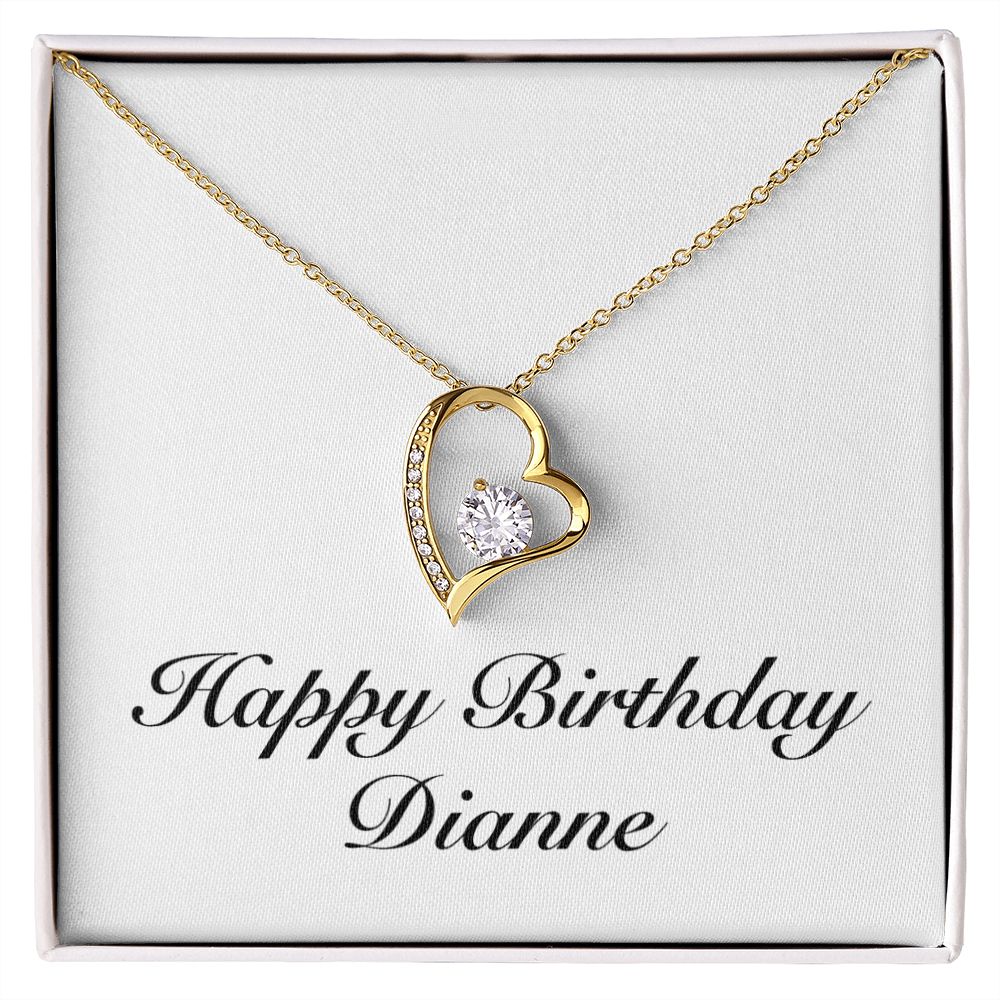 Happy Birthday Dianne - 18k Yellow Gold Finish Forever Love Necklace