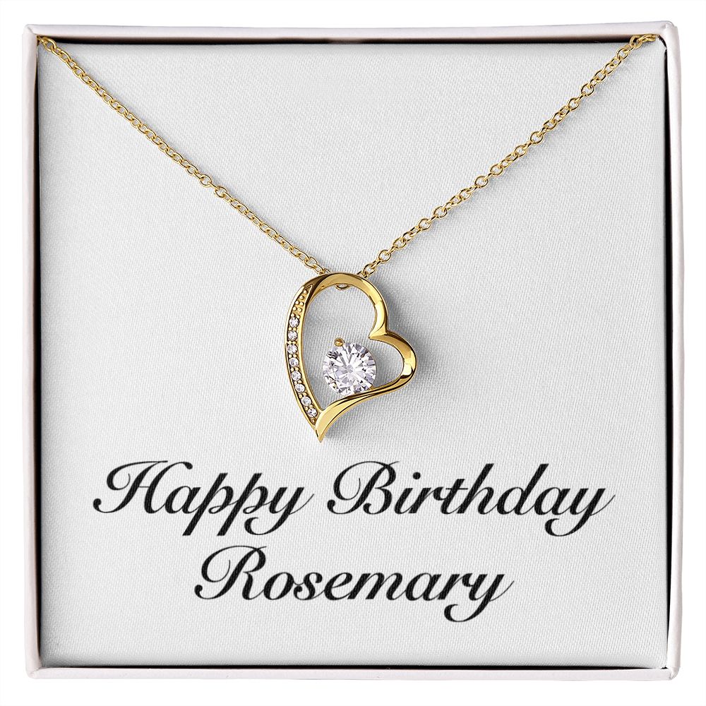 Happy Birthday Rosemary - 18k Yellow Gold Finish Forever Love Necklace