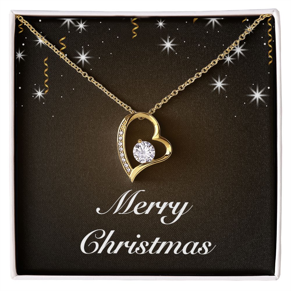 Merry Christmas v06 - 18k Yellow Gold Finish Forever Love Necklace