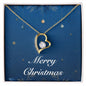 Merry Christmas v05 - 18k Yellow Gold Finish Forever Love Necklace