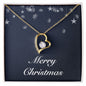Merry Christmas v04 - 18k Yellow Gold Finish Forever Love Necklace