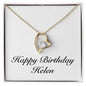 Happy Birthday Helen - 18k Yellow Gold Finish Forever Love Necklace
