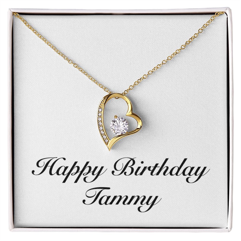 Happy Birthday Tammy - 18k Yellow Gold Finish Forever Love Necklace