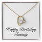 Happy Birthday Tammy - 18k Yellow Gold Finish Forever Love Necklace
