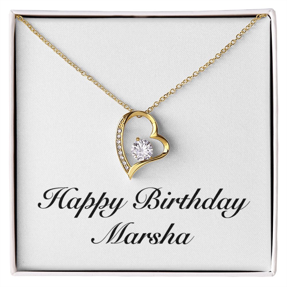 Happy Birthday Marsha - 18k Yellow Gold Finish Forever Love Necklace