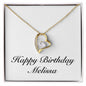 Happy Birthday Melissa - 18k Yellow Gold Finish Forever Love Necklace