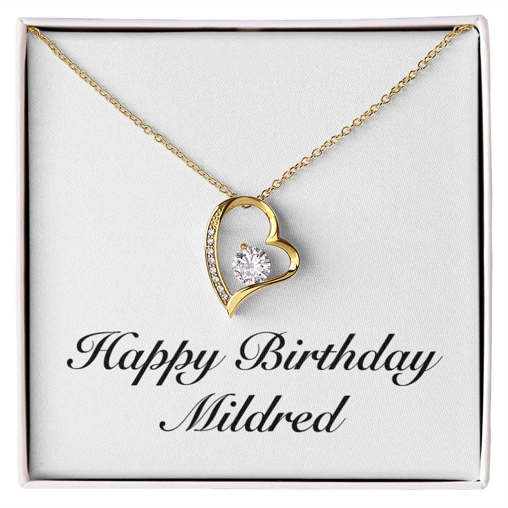 Happy Birthday Mildred - 18k Yellow Gold Finish Forever Love Necklace