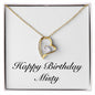 Happy Birthday Misty - 18k Yellow Gold Finish Forever Love Necklace