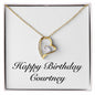 Happy Birthday Courtney - 18k Yellow Gold Finish Forever Love Necklace