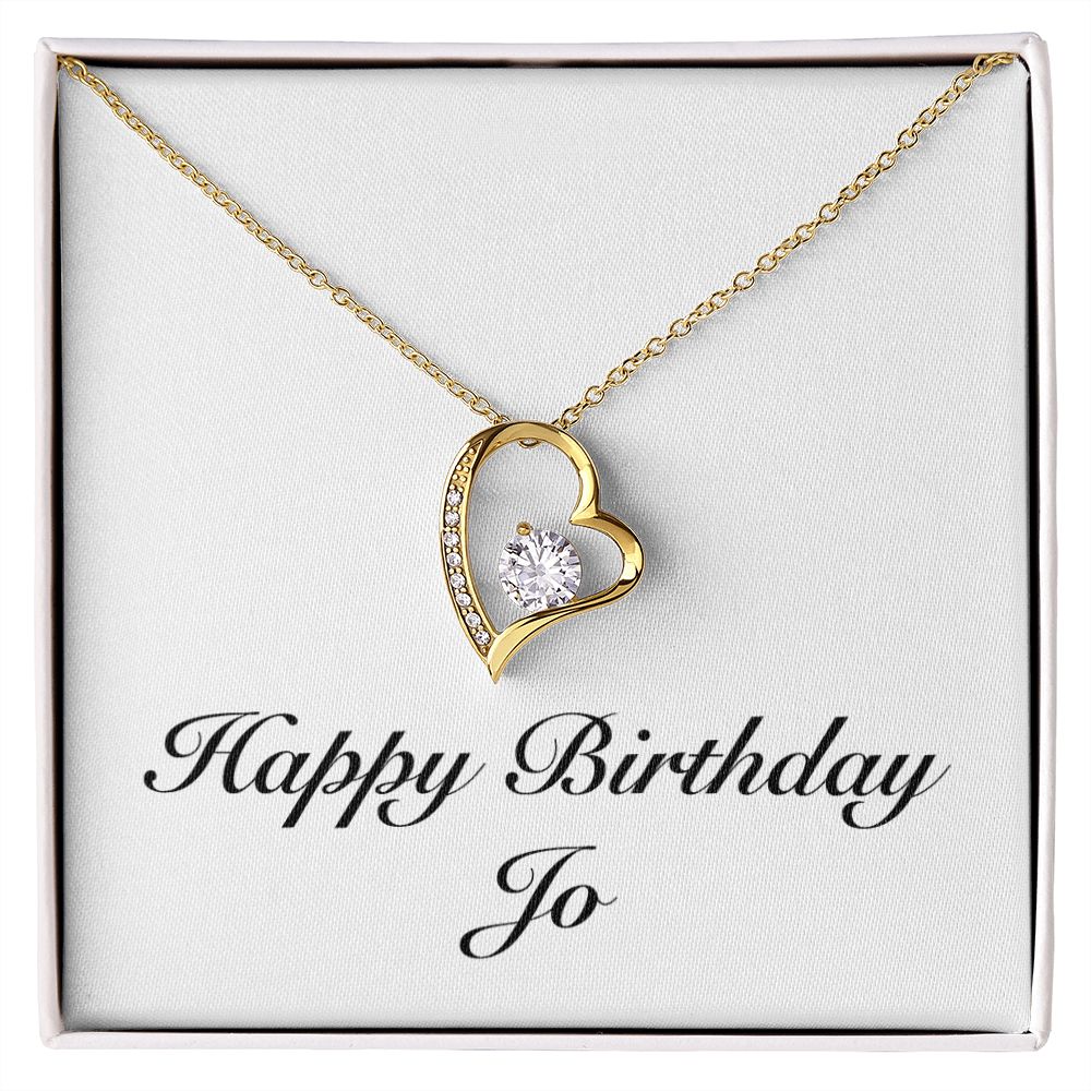 Happy Birthday Jo - 18k Yellow Gold Finish Forever Love Necklace