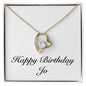 Happy Birthday Jo - 18k Yellow Gold Finish Forever Love Necklace