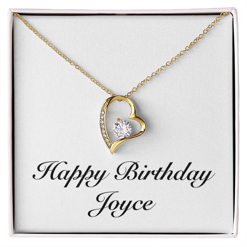 Happy Birthday Joyce - 18k Yellow Gold Finish Forever Love Necklace