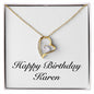 Happy Birthday Karen - 18k Yellow Gold Finish Forever Love Necklace
