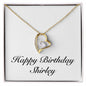 Happy Birthday Shirley - 18k Yellow Gold Finish Forever Love Necklace