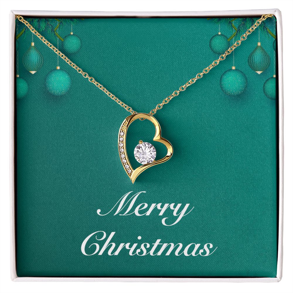Merry Christmas v02 - 18k Yellow Gold Finish Forever Love Necklace