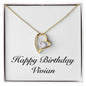 Happy Birthday Vivian - 18k Yellow Gold Finish Forever Love Necklace