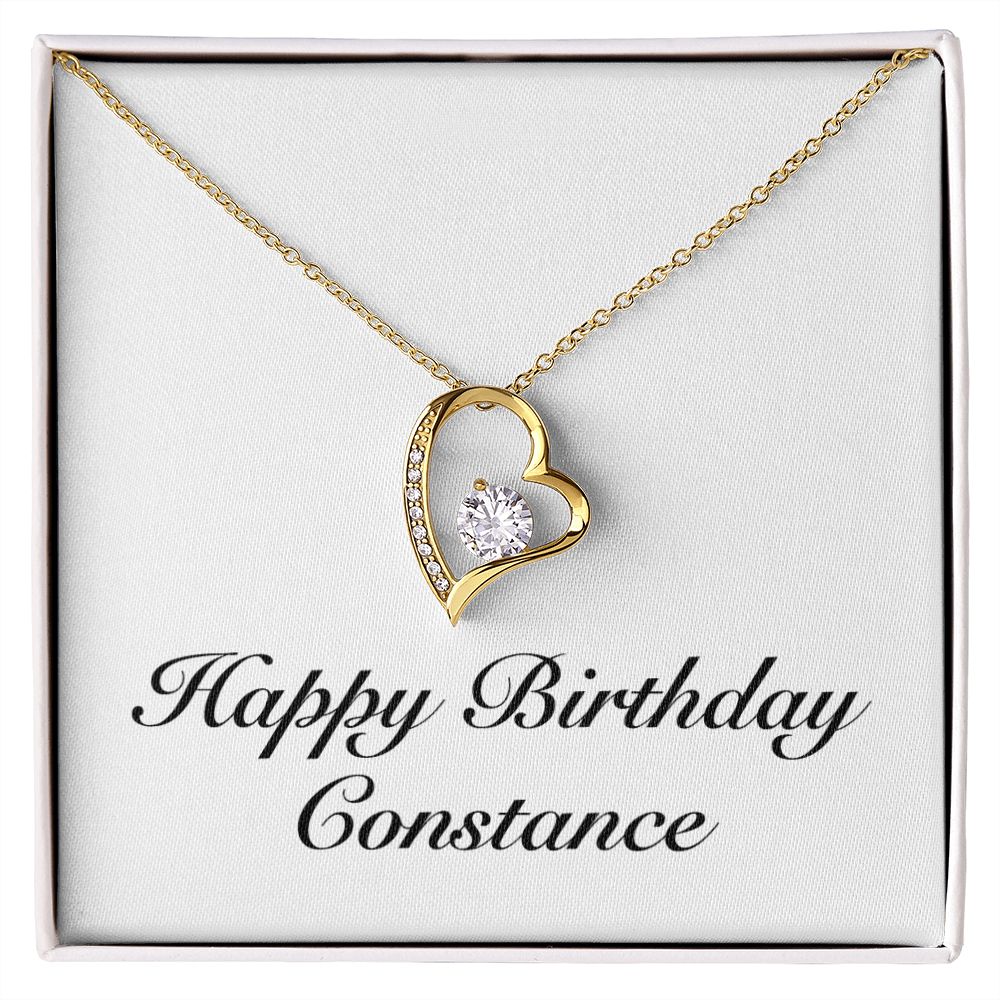 Happy Birthday Constance - 18k Yellow Gold Finish Forever Love Necklace