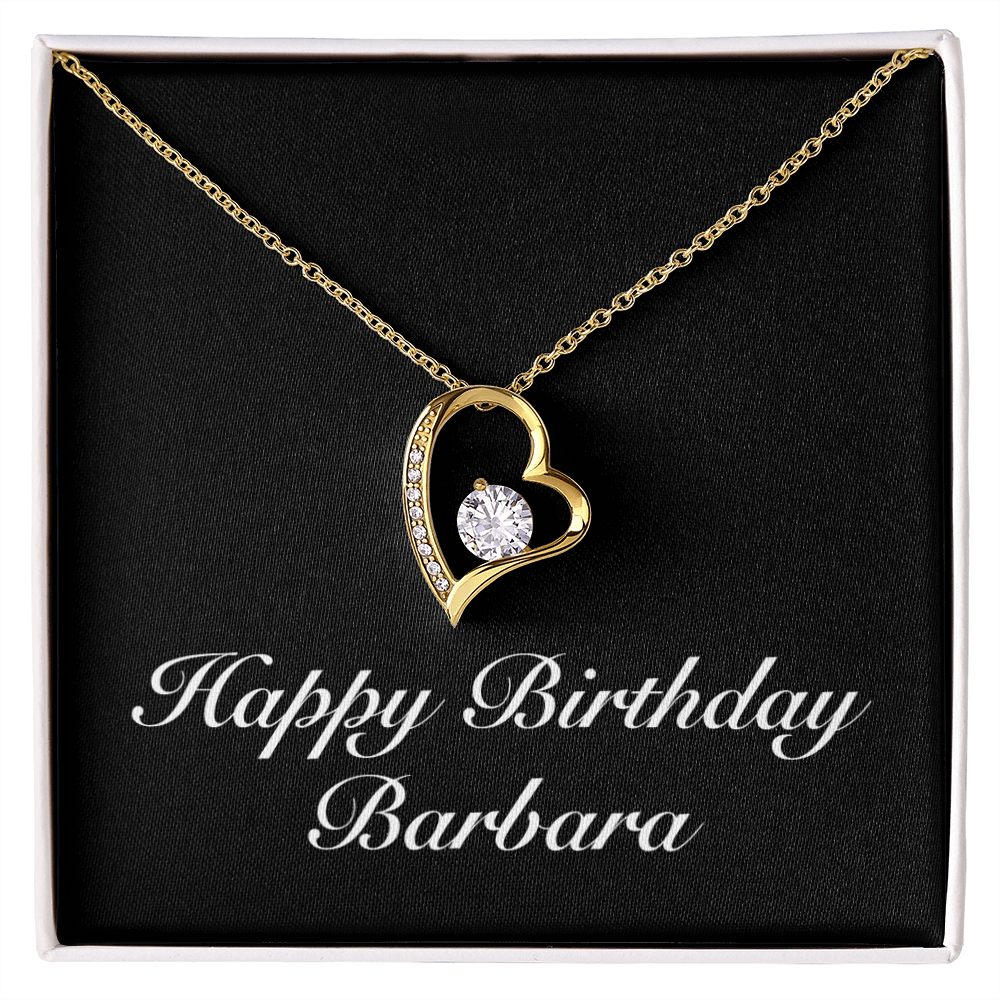 Happy Birthday Barbara v2 - 18k Yellow Gold Finish Forever Love Necklace