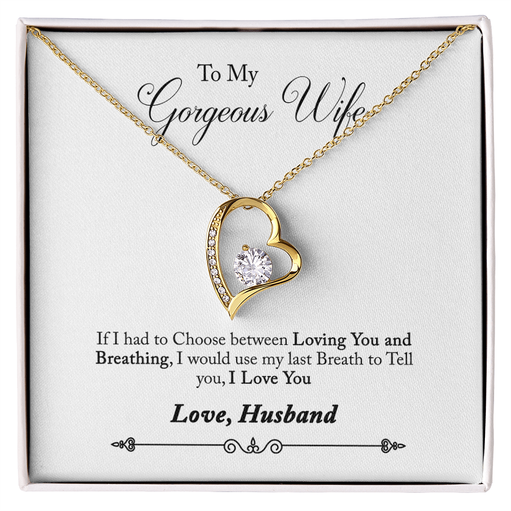 005 To My Gorgeous Wife - 18k Yellow Gold Finish Forever Love Necklace