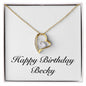 Happy Birthday Becky - 18k Yellow Gold Finish Forever Love Necklace
