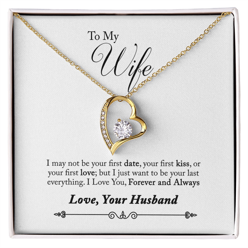 008 To My Wife - 18k Yellow Gold Finish Forever Love Necklace